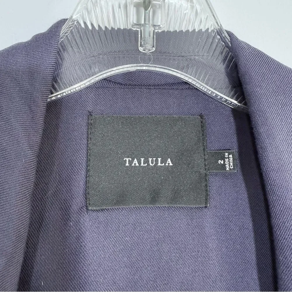 Aritzia Talula Kent Blazer Jacket 2 Open Front Lightweight Drapey Purple Casual - Picture 5 of 13